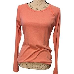 Gap Womens Ribbed Knit Henley Medium Long Sleeve Shirt Pink Stretch‎ Loungewear
